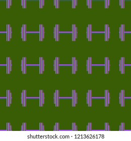 New seamless pattern with sport dumbbells or barbells for original colorfull backdrop.