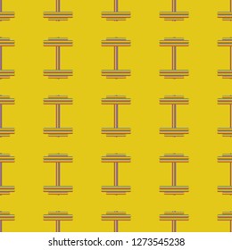 New seamless pattern with sport dumbbells or barbells for original colorfull backdrop.