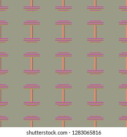 New seamless pattern with sport dumbbells or barbells for original colorfull backdrop.