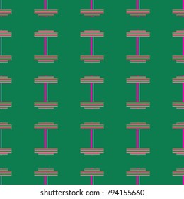 New seamless pattern with sport dumbbells or barbells for original colorfull backdrop.