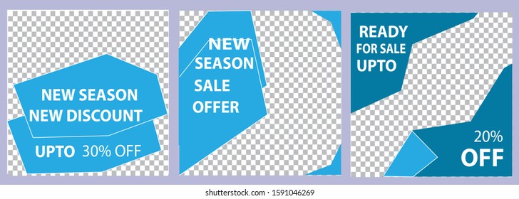 New season new discount offer social media  post or banner design template 