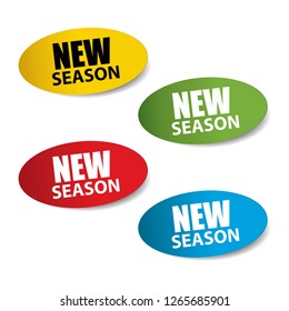 New Season Label, Sticker, Sign, Icon And Symbol. Sale Season. Vector.