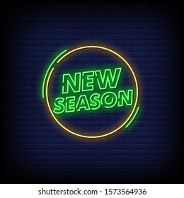 New Season Neon Signs Style Text Vector