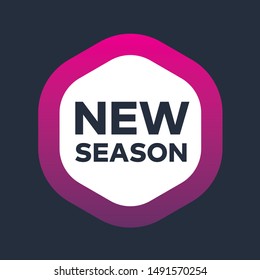New Season rounded badge. Icon badge.