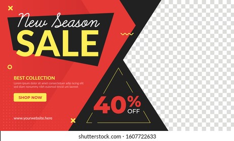New season sale banner template. Promotion sale banner for website, flyer and poster