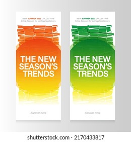The New Season's Trends Banner Design. Abstract Banner Background. 