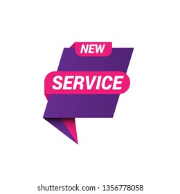 New service sign banner - speech bubble,label,sticker 