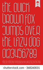 new set of 3d style alphabet letters and numbers isolated on red background. vector font type design. contemporary typography character
