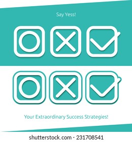 new set of check mark sign icons. vector graphic design 