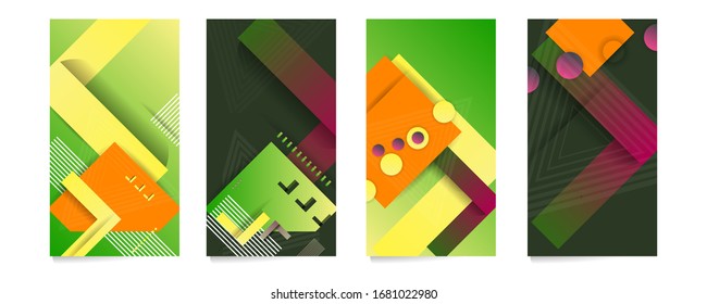New set collage cards modern colorful flow poster. Liquid shape in blue color background art design for your design project. Vector illustration eps 10