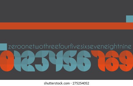 new set of edge style numbers isolated on gray background. vector numerals design