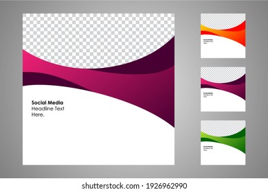 New set of editable minimal banner templates. Suitable for social media posts and web or internet ads. Vector illustration with photo college.