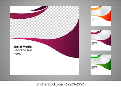 New set of editable minimal banner templates. Suitable for social media posts and web or internet ads. Vector illustration with photo college.