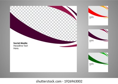 New set of editable minimal banner templates. Suitable for social media posts and web or internet ads. Vector illustration with photo college.