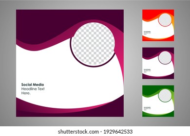 Nuevo conjunto de plantillas de banners mínimas editables. Adecuado para publicaciones en medios sociales y anuncios web o en internet. Ilustración vectorial con colegio fotográfico.