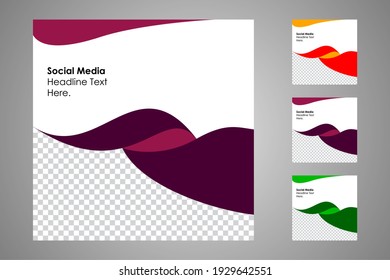 Nuevo conjunto de plantillas de banners mínimas editables. Adecuado para publicaciones en medios sociales y anuncios web o en internet. Ilustración vectorial con colegio fotográfico.