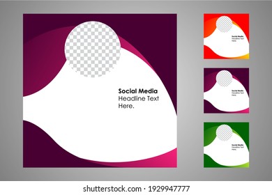 New set of editable minimal banner templates. Suitable for social media posts and web or internet ads. Vector illustration with photo college.