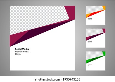 Nuevo conjunto de plantillas de banners mínimas editables. Adecuado para publicaciones en medios sociales y anuncios web o en internet. Ilustración vectorial con colegio fotográfico.