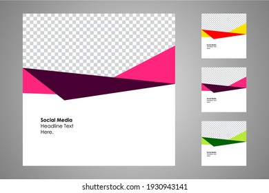 Nuevo conjunto de plantillas de banners mínimas editables. Adecuado para publicaciones en medios sociales y anuncios web o en internet. Ilustración vectorial con colegio fotográfico.