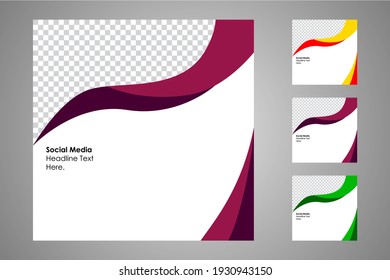 Nuevo conjunto de plantillas de banners mínimas editables. Adecuado para publicaciones en medios sociales y anuncios web o en internet. Ilustración vectorial con colegio fotográfico.