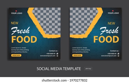New set of editable minimal banner templates. promotion food,  Suitable for social media posts and web or internet ads. Vector illustration with photo college.