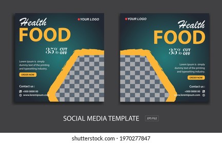 New set of editable minimal banner templates. promotion food,  Suitable for social media posts and web or internet ads. Vector illustration with photo college.