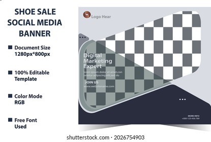 New set of editable minimal banner templates. Suitable for social media posts and web or internet ads