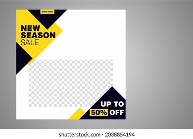 New set of editable minimal banner templates. Suitable for social media posts and web or internet ads. Vector illustration with photo college.