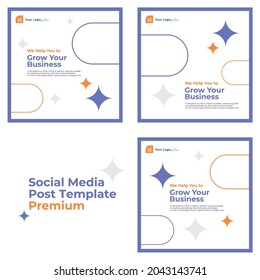 New set of editable minimal banner templates. Suitable for social media posts and web internet ads. Vector illustration for business template 3