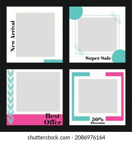 New set of editable minimal banner templates Suitable for social media post banner