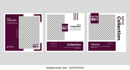 Nuevo conjunto de plantillas de banners mínimas editables. Adecuado para publicaciones en medios sociales y anuncios web o en internet. Ilustración vectorial con colegio fotográfico