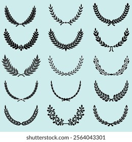 New The set of hand drawn vector circular decorative elements for your design. Leaves, swirls, floral elements.