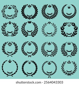 New The set of hand drawn vector circular decorative elements for your design. Leaves, swirls, floral elements.