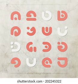 new set of modern abstract symbols over industrial background