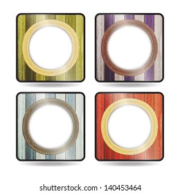 new set of modern icons can use like wooden buttons