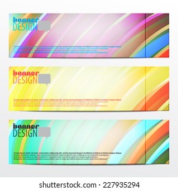 new set of paper banners with striped, colorful pattern. vector web design