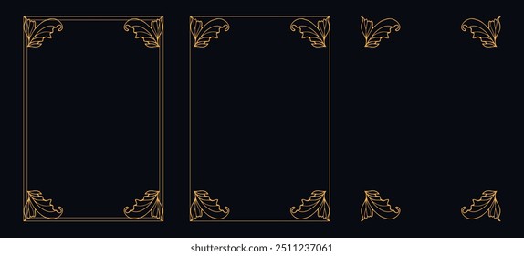 New Set of Resizable Decorative Frames, New Calligraphic frames, New floral rectangular frame, New Borders corners ornate frames for certificate floral classic vector designs collection