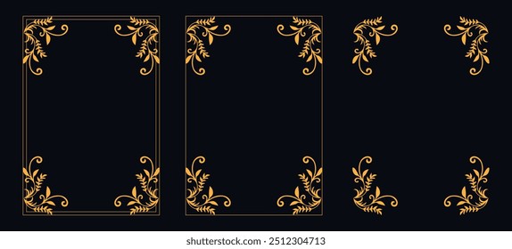 New Set of Resizable Decorative Frames, New Calligraphic frames, New floral rectangular frame, New Borders corners ornate frames for certificate floral classic vector designs collection