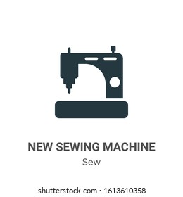 New sewing machine glyph icon vector on white background. Flat vector new sewing machine icon symbol sign from modern sew collection for mobile concept and web apps design.