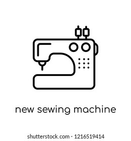 new sewing machine icon. Trendy modern flat linear vector new sewing machine icon on white background from thin line Sew collection, outline vector illustration