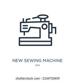 new sewing machine thin line icon. new, tool linear icons from sew concept isolated outline sign. Vector illustration symbol element for web design and apps.