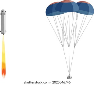 New Shepard, rocket on a white background, vector graphic, illustration