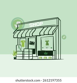 New Shopify Store Vector Design For E-commerce shop