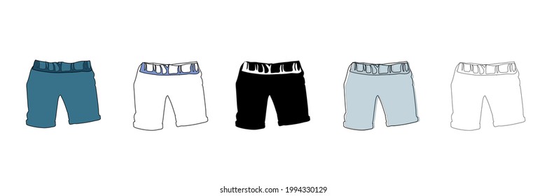 nuevo icono de tipo de vector shorts
