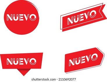 New sign icon, icons vector illustration. Nuevo vector logo on white background.