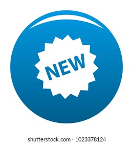 New sign icon vector blue circle isolated on white background 
