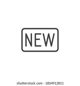 New sign line icon. linear style sign for mobile concept and web design. New shop tag outline vector icon. Symbol, logo illustration. Vector graphics
