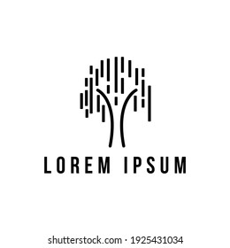 new silhouette of tree logo vector design graphics element