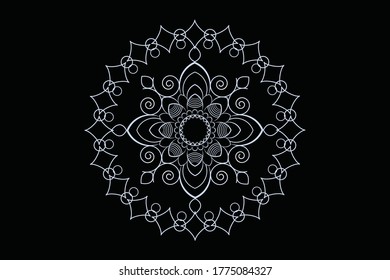new silver effect mandala design vector