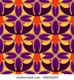 New simple abstract geometric seamless pattern with flower for background.